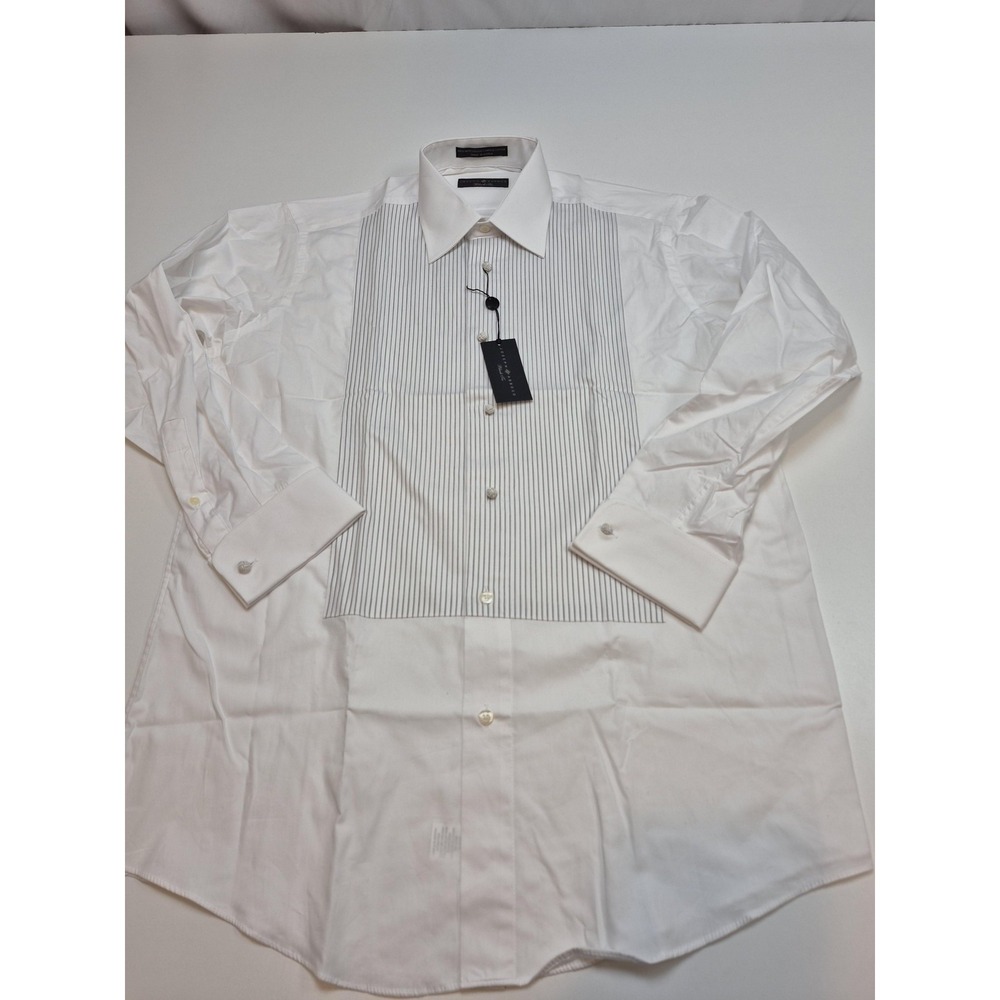 Joseph Abboud Dress Shirt Mens 16 32/33 White Stripe French Cuff Tuxedo Formal